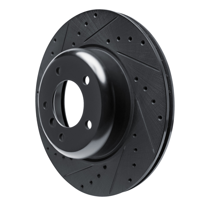 BMW Z4 Brake Rotor (1) - Front Left - R1 Concepts - Drilled & Slotted - Black - `09-`16